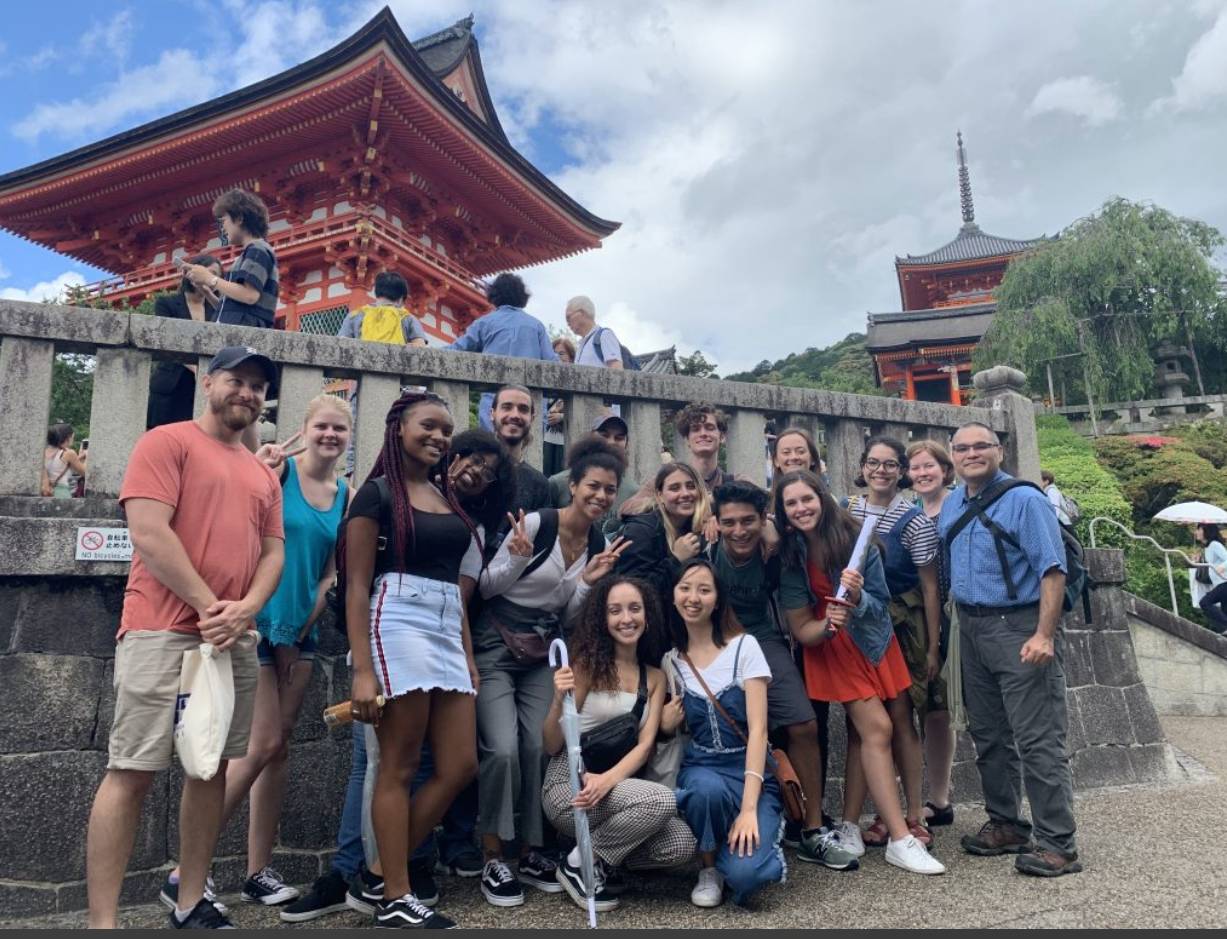 Student group photo in Japan
