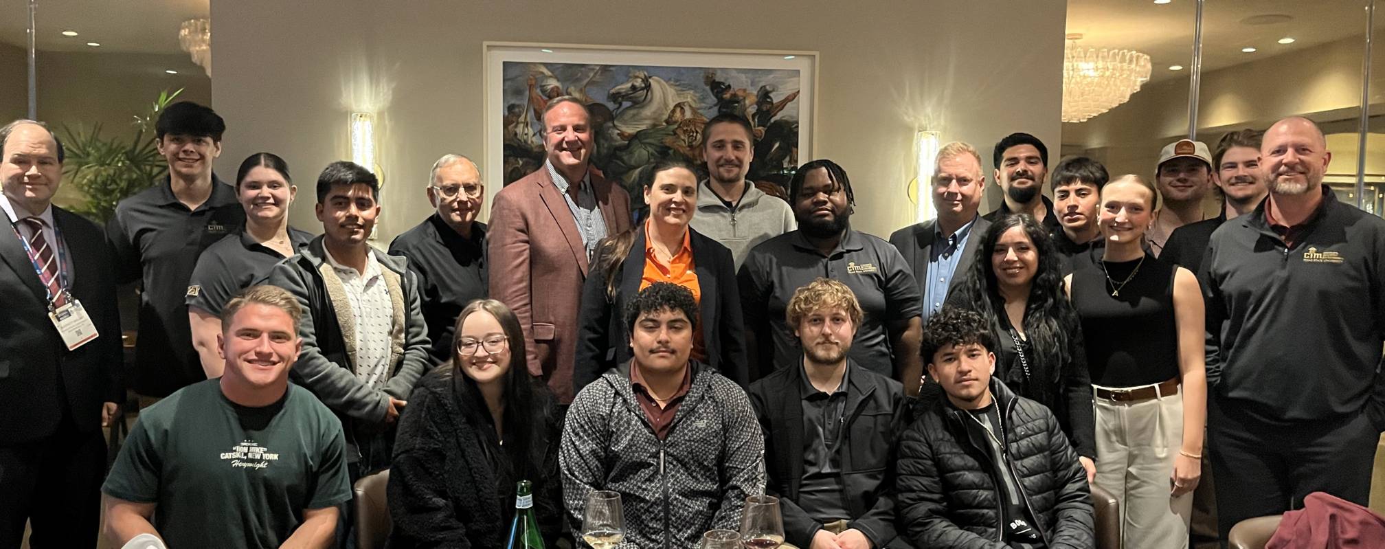 students at industry dinner