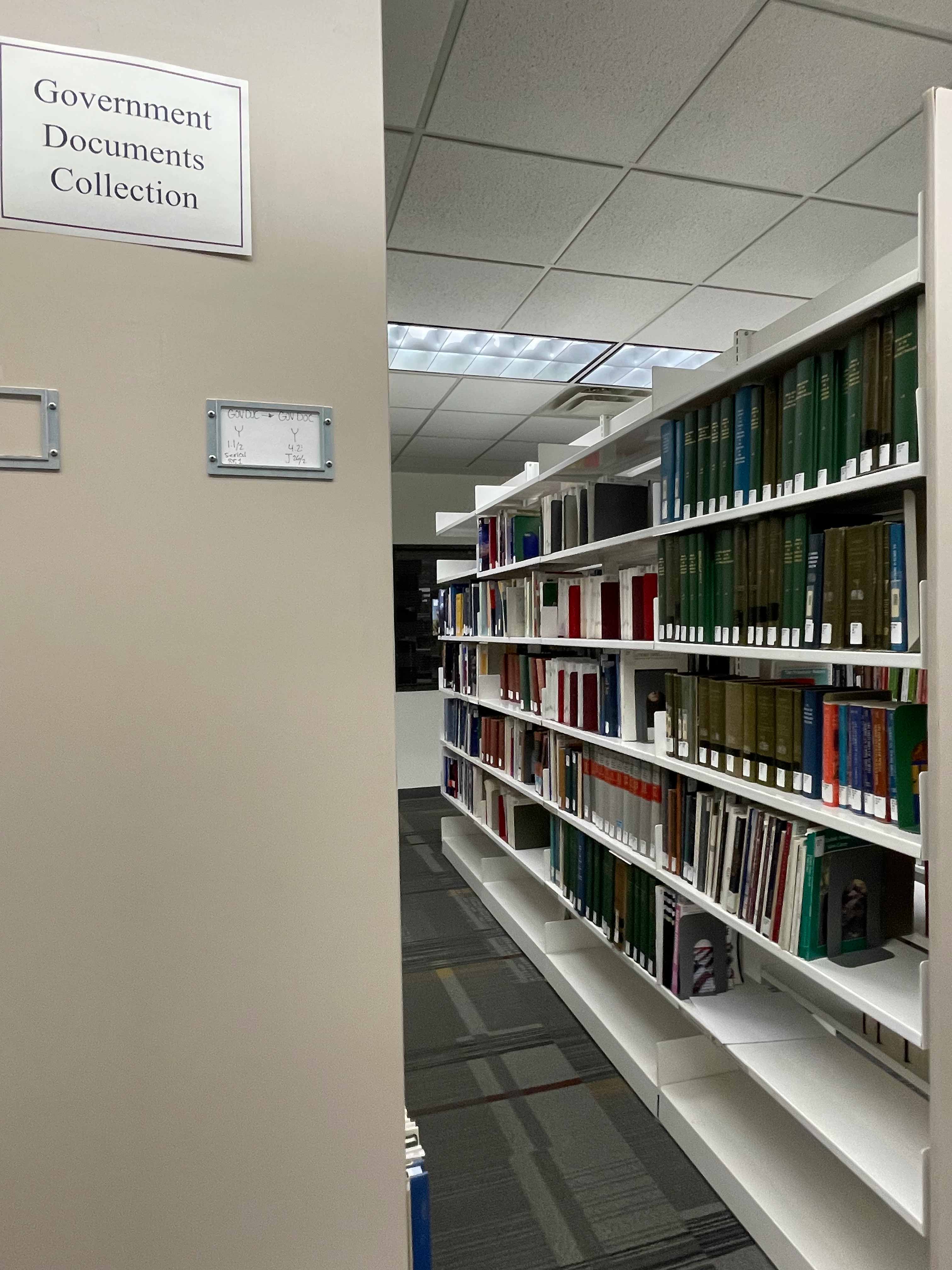 Government document shelves