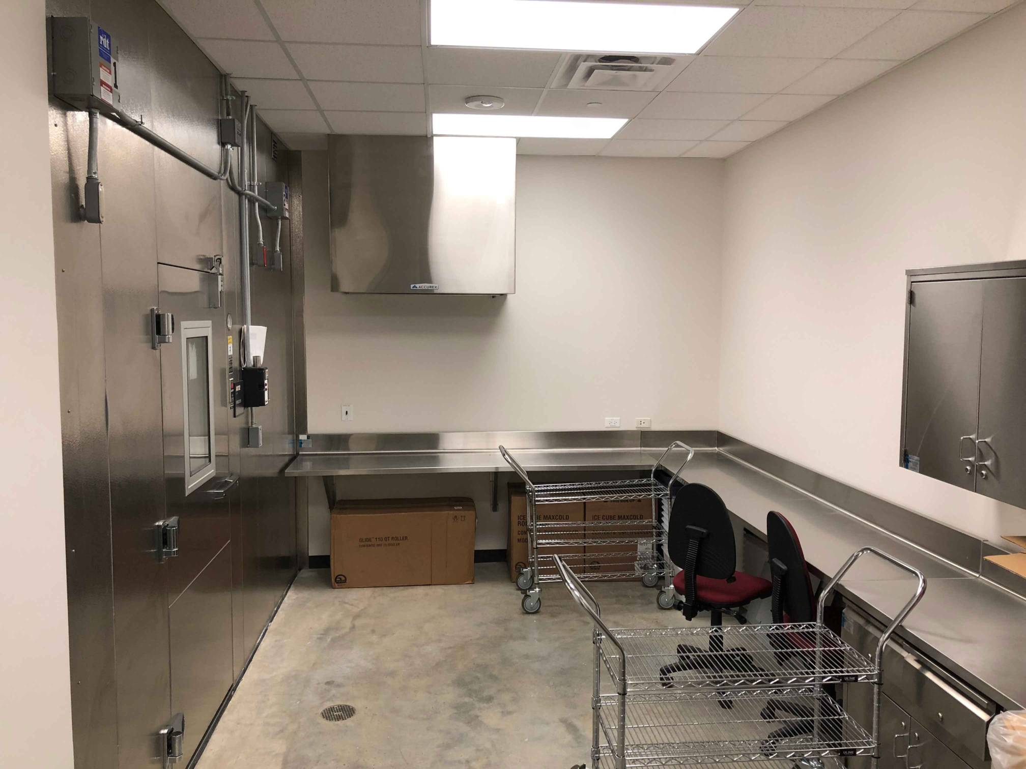 quarantine room with freezer