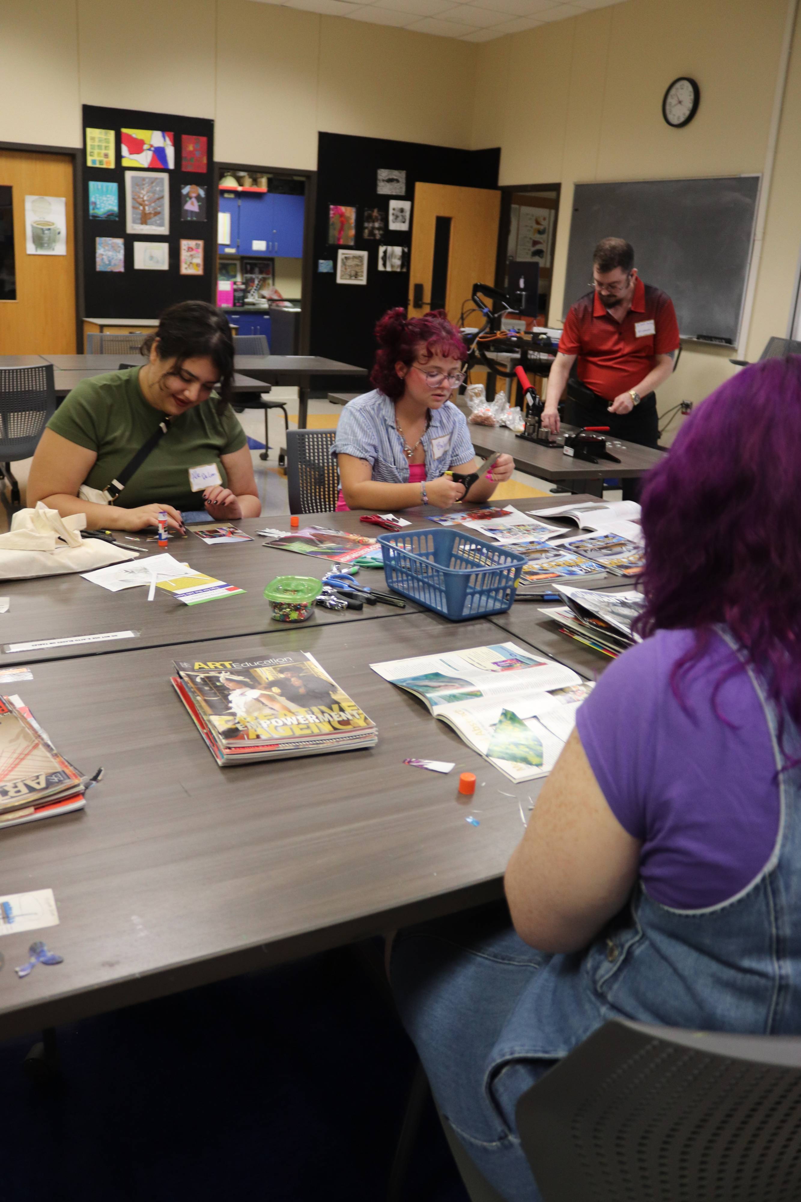 students doing crafts