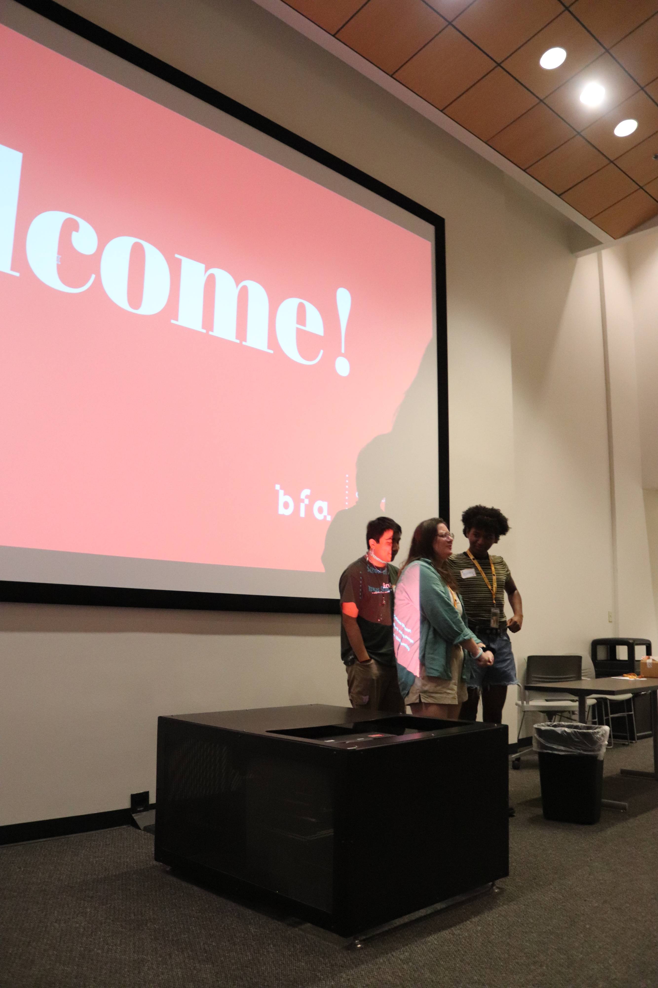 3 students presenting