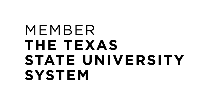 Black text logo that says "Member The Texas State University System"