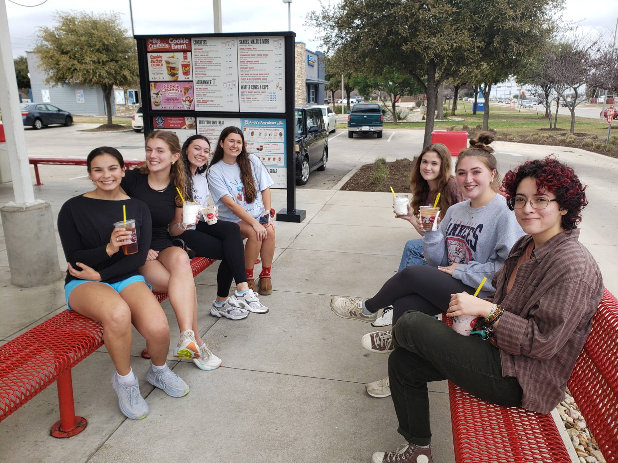 Lab members enjoying some treats from Andy's Frozen Custard