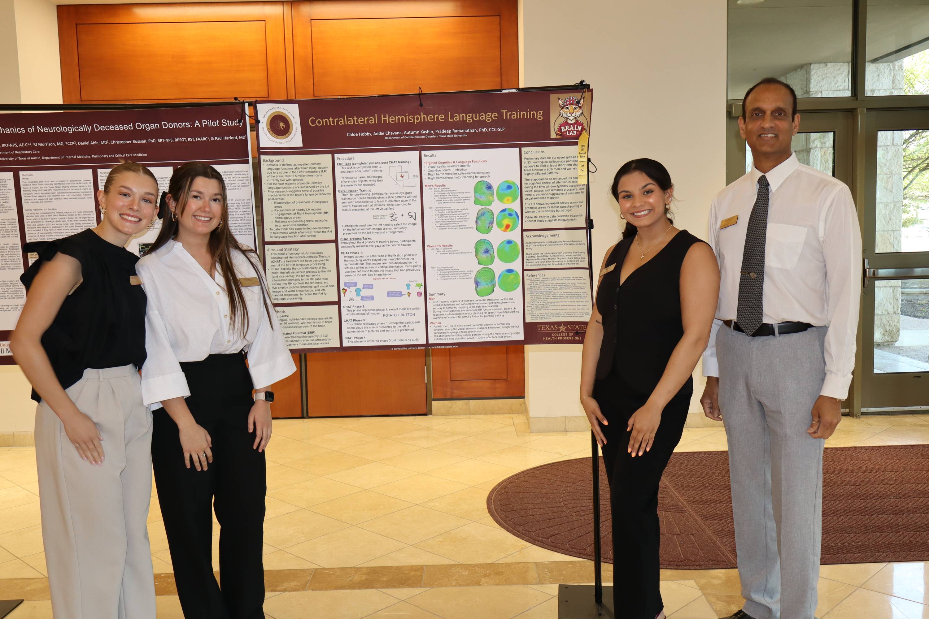 Dr. Ramanathan and Lab members presenting a research poster during the College of Health Professions Research Forum.