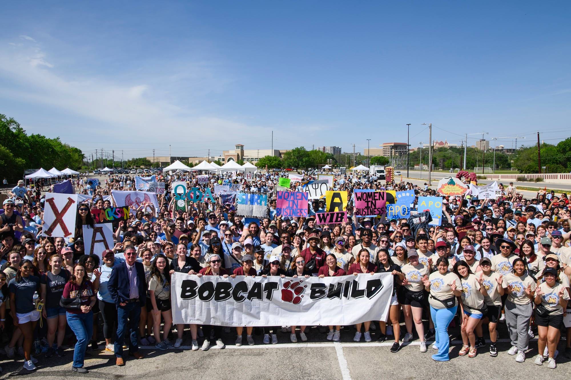 Group photo of students at Bobcat Build