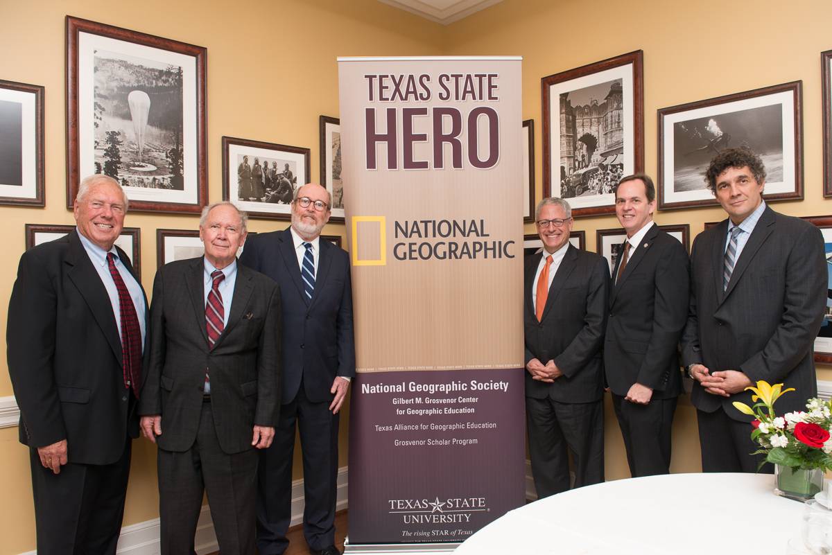 Boehm, Grosvenor, Hennessey, Knell, Bouregouis and Giradano at NGS Hero Ceremony
