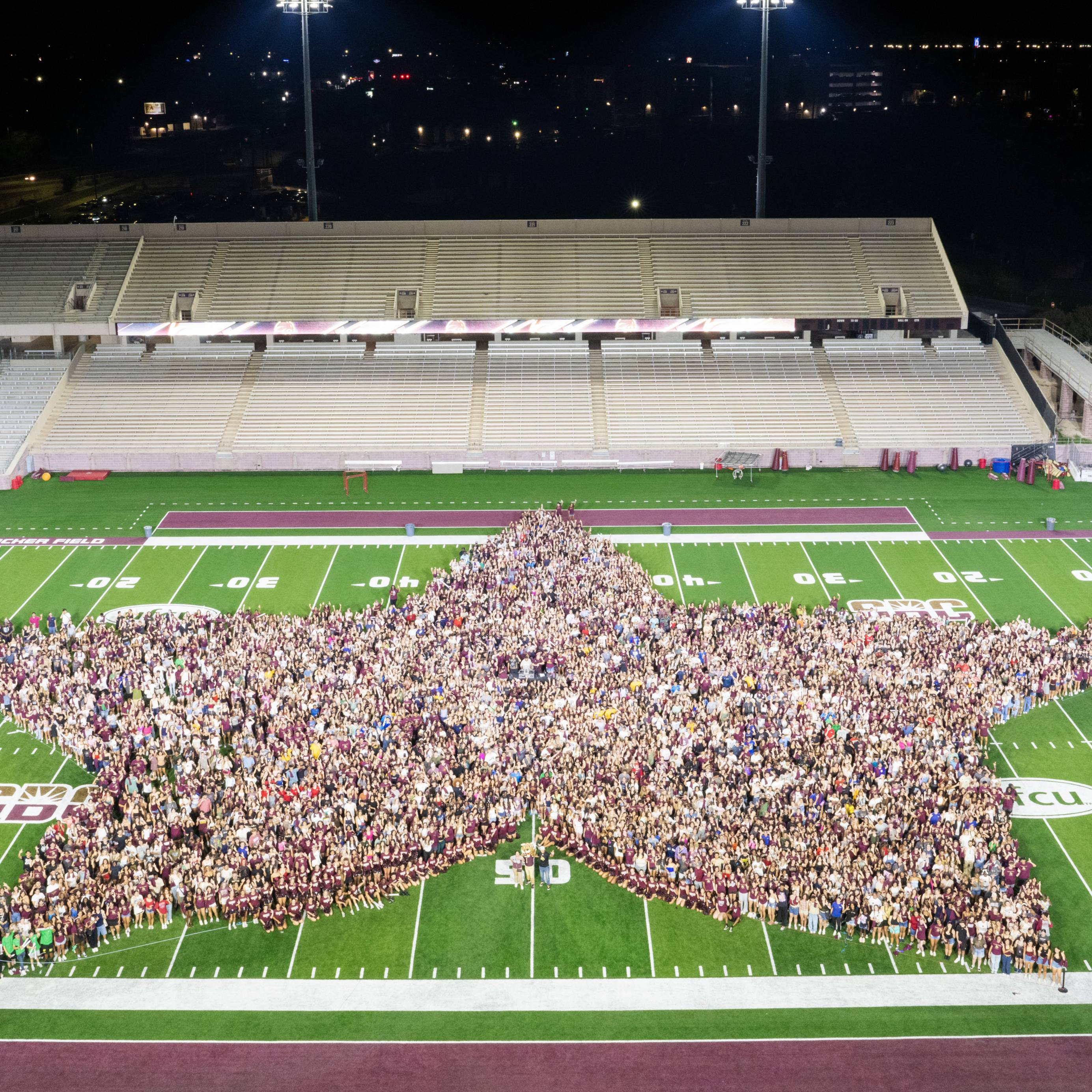 Star shape on football field
