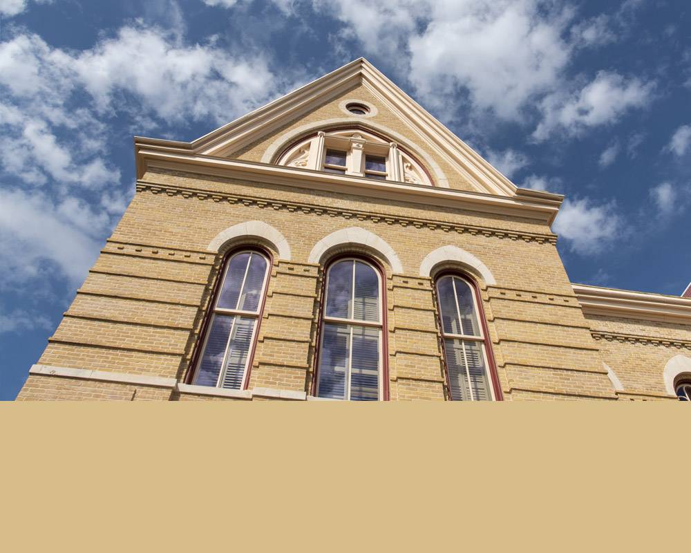 old main with color bar underneath