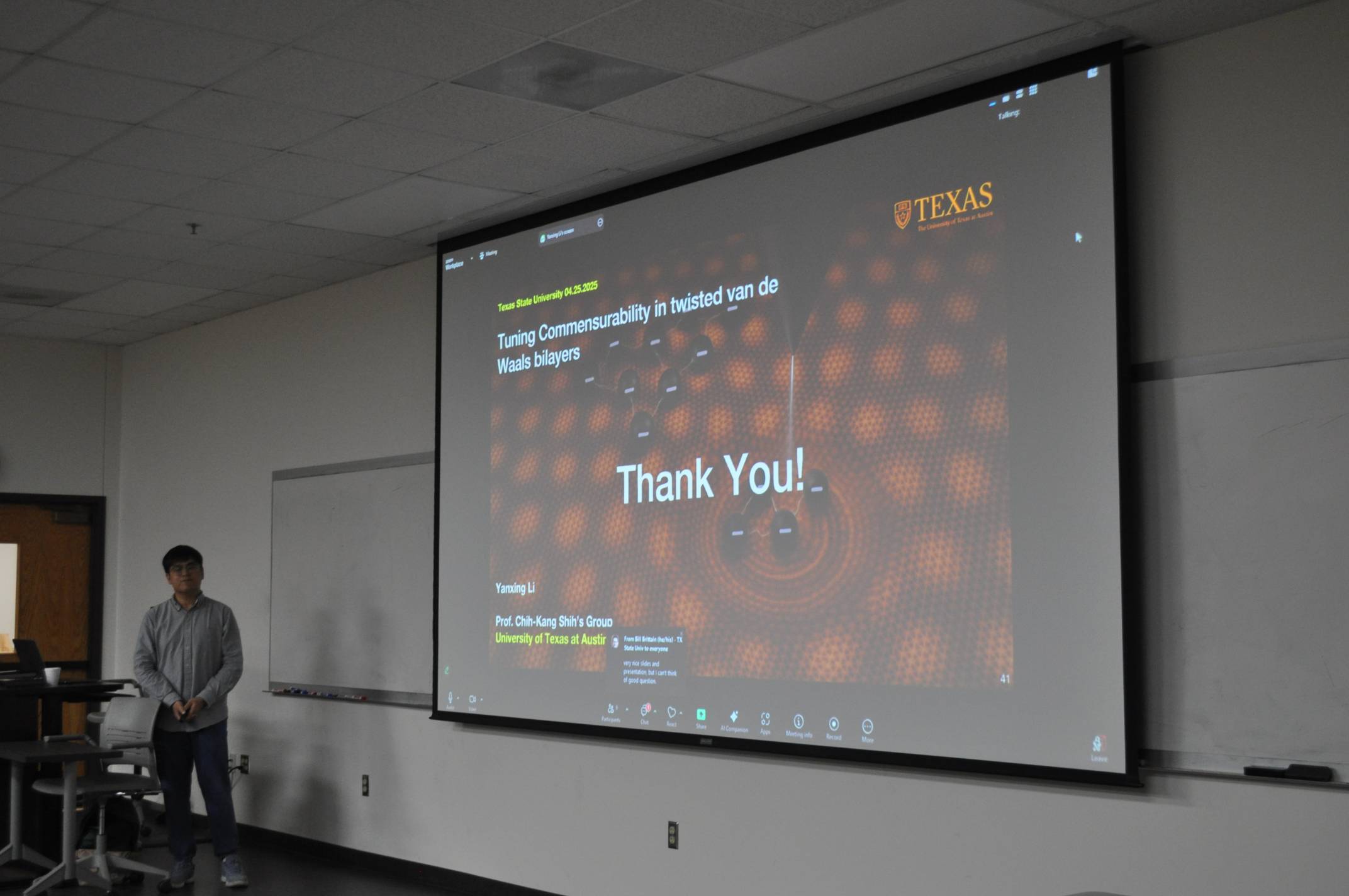 April 25 - PREM X MRSEC Seminar by Yanxing Li and KP Lee