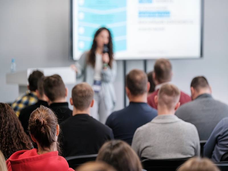 person speaking to group