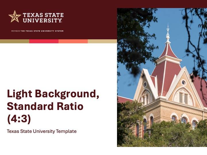 White background with Texas State University logo