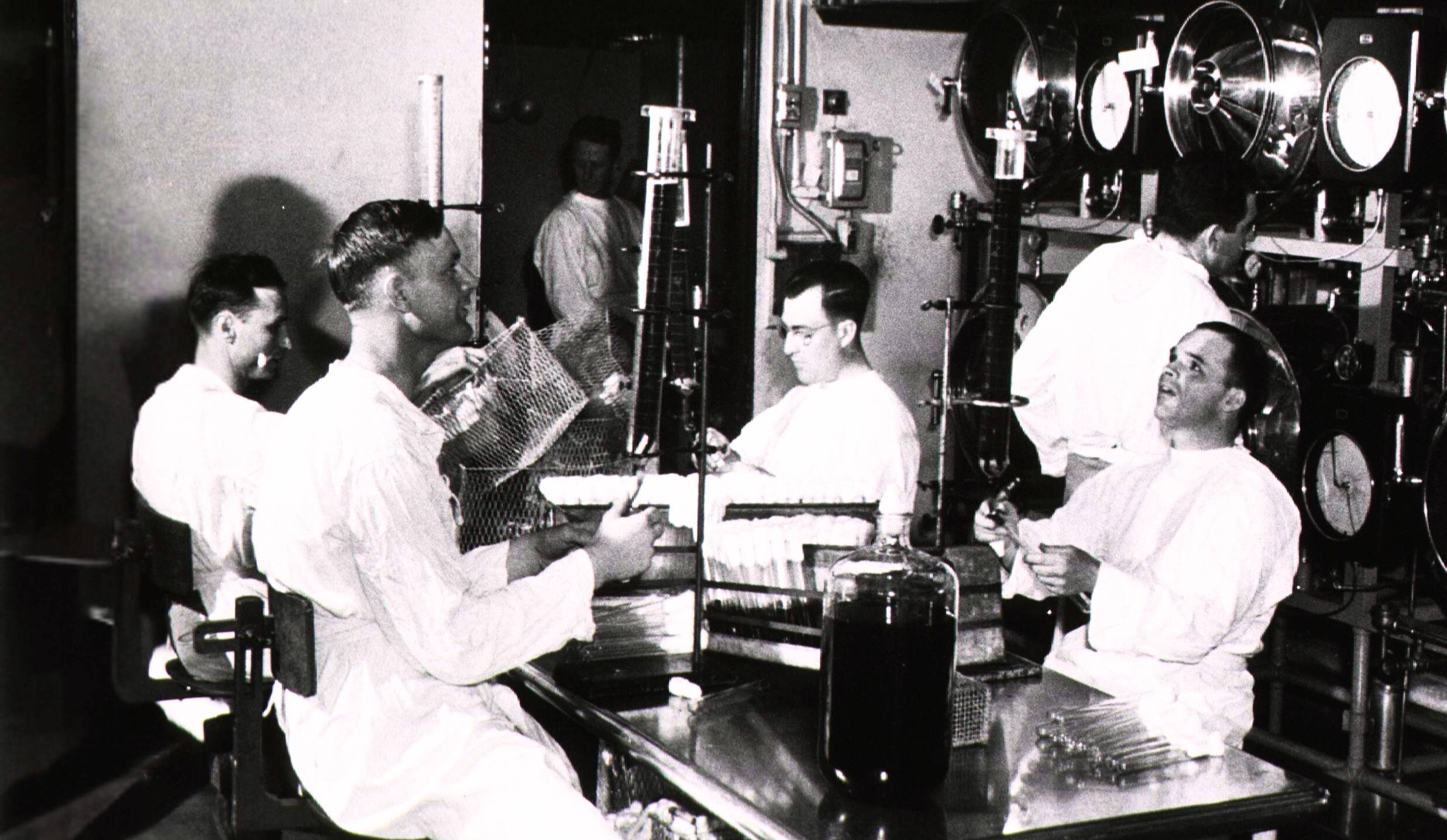 vintage photo men and test tubes