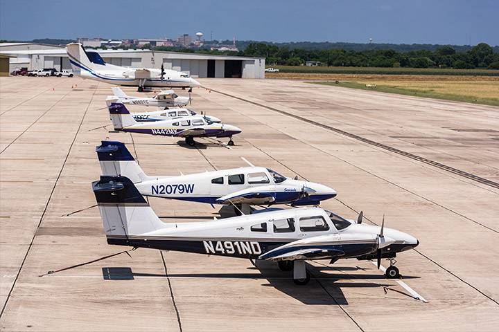Texas State Aircraft with football helmet