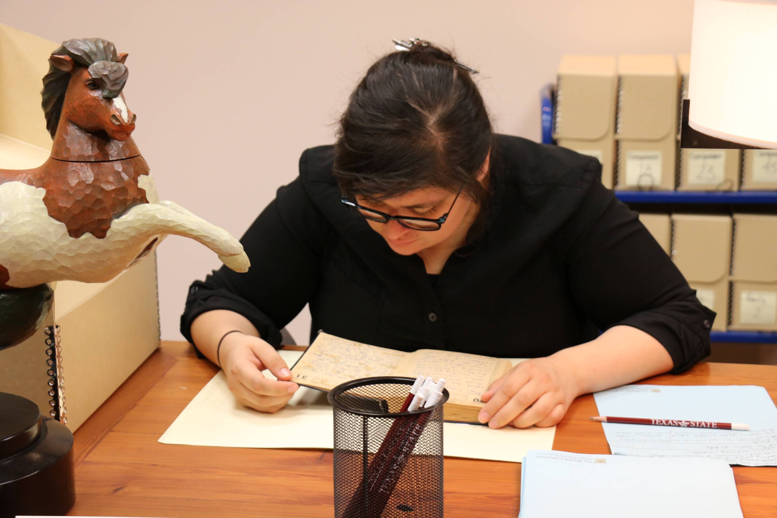 Student in the reading room