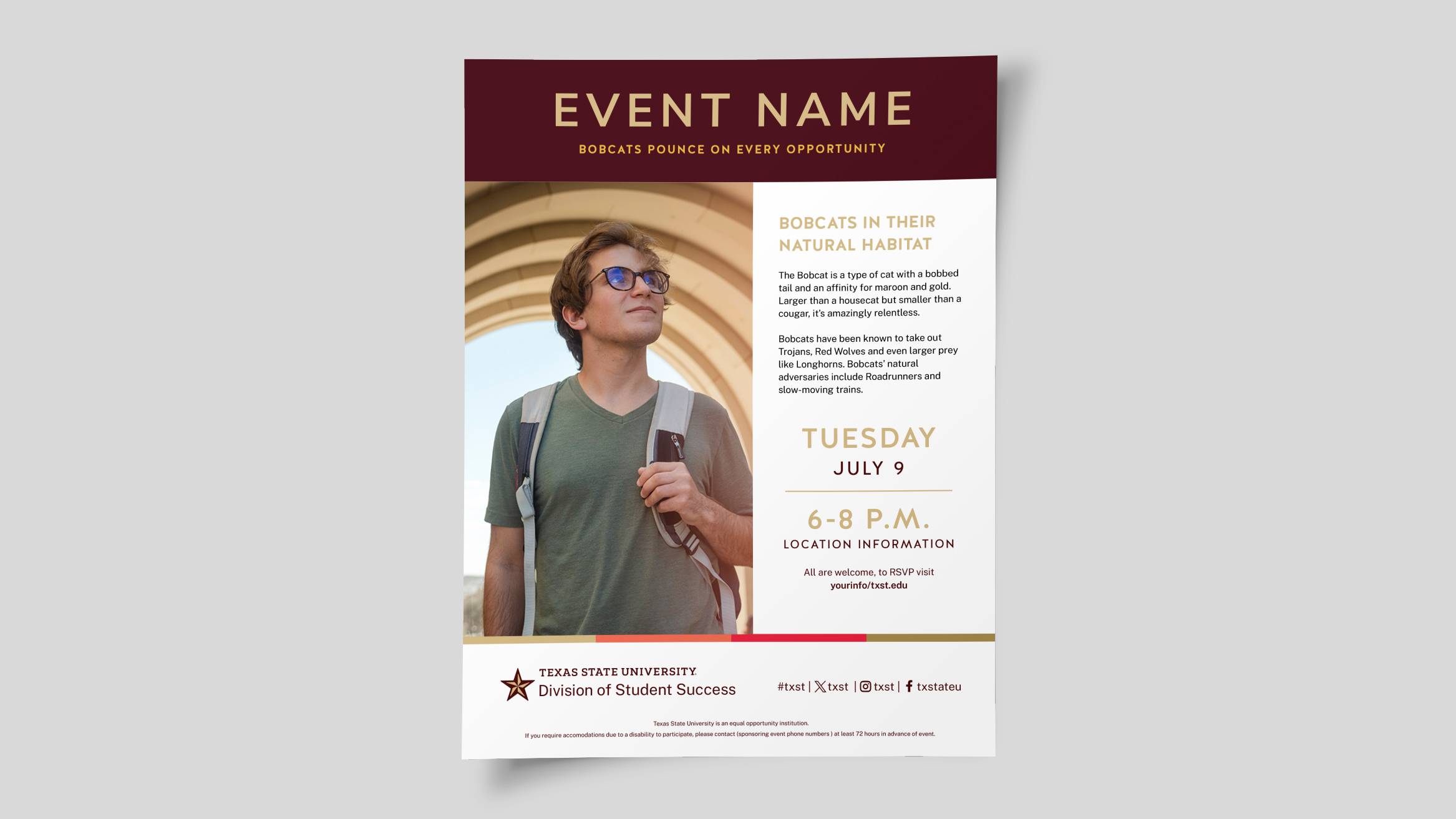 A sample event flyer