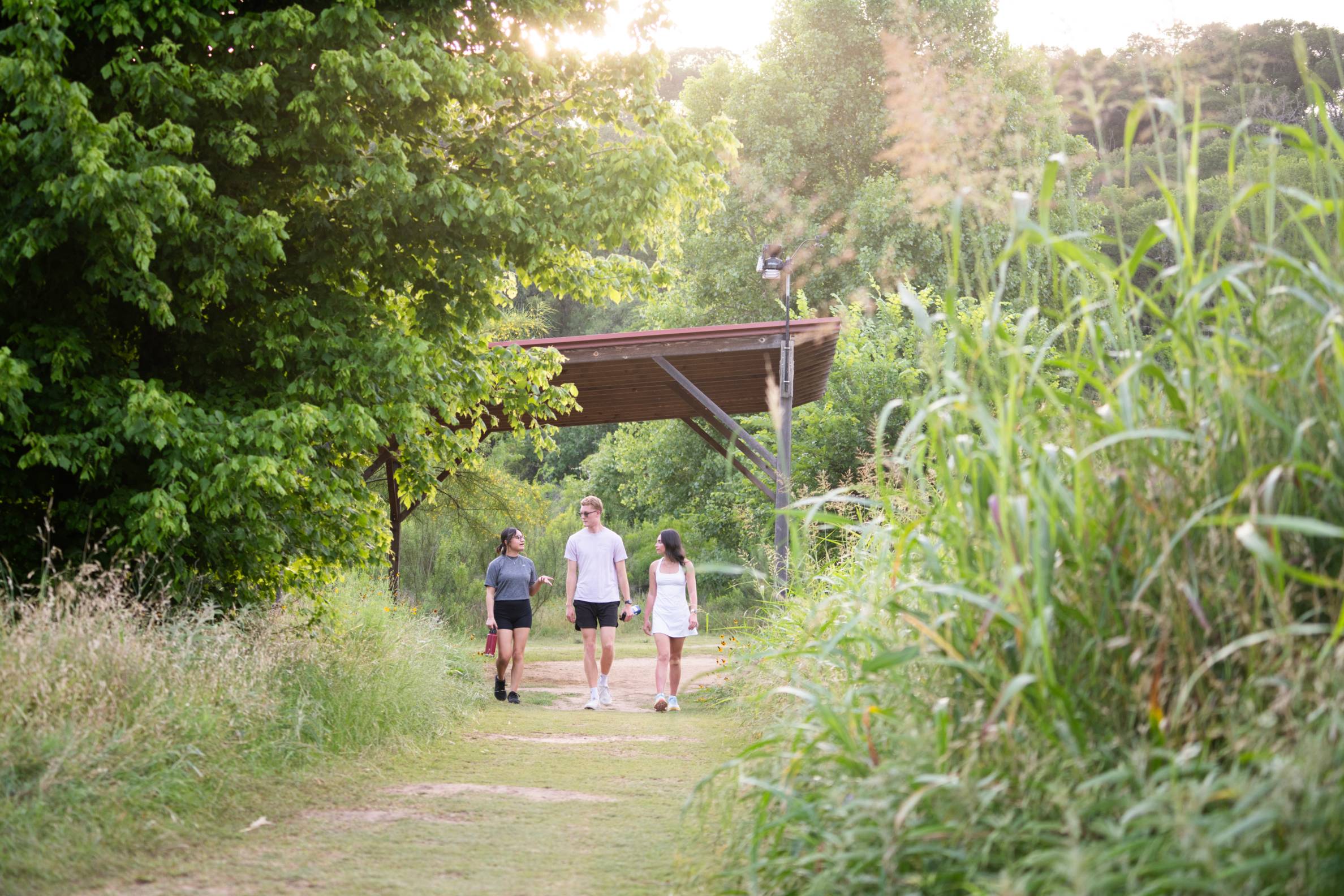 3 people hiking San Marcos trails