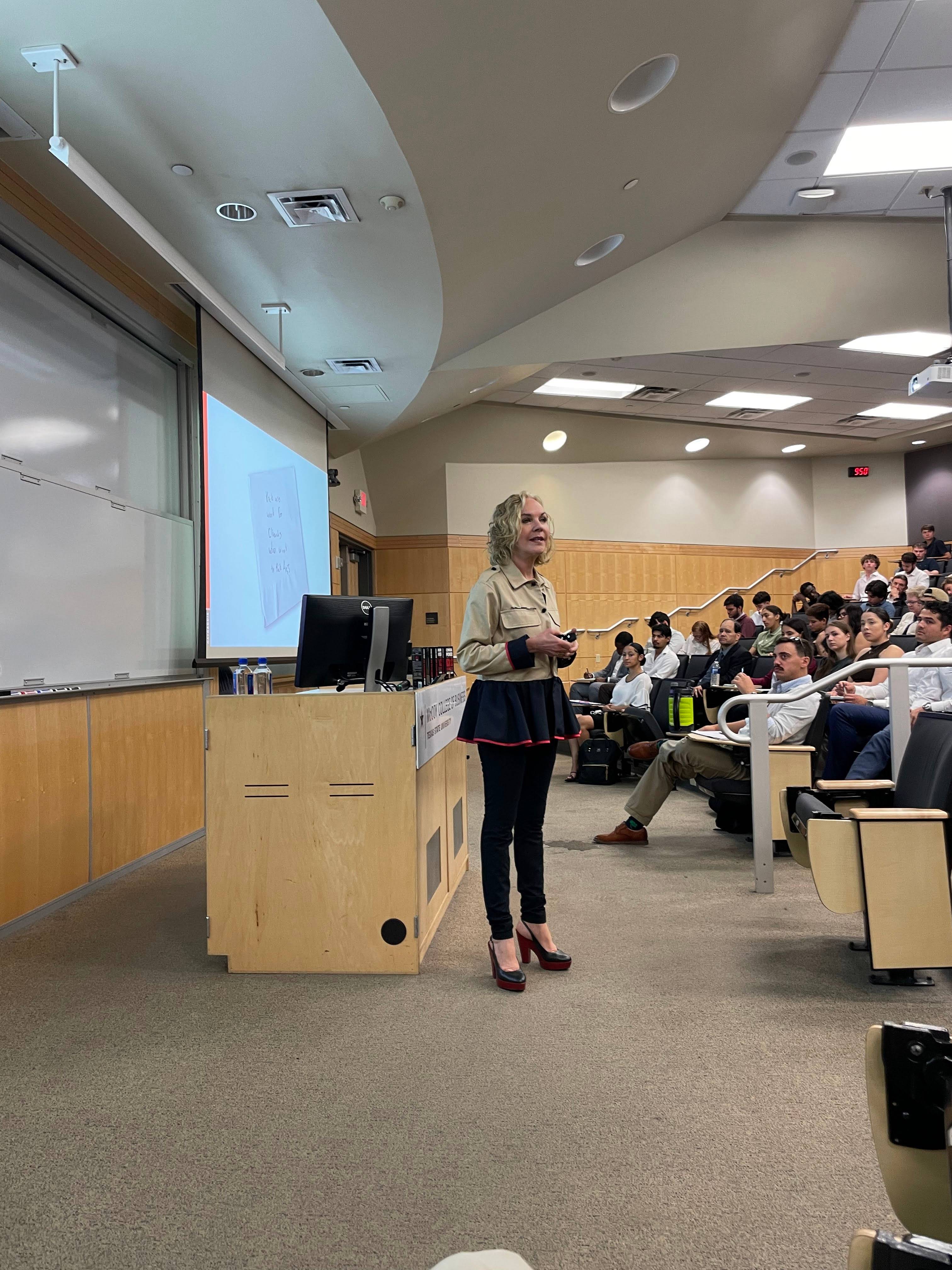 Woman speaking for I&E Speaker Series