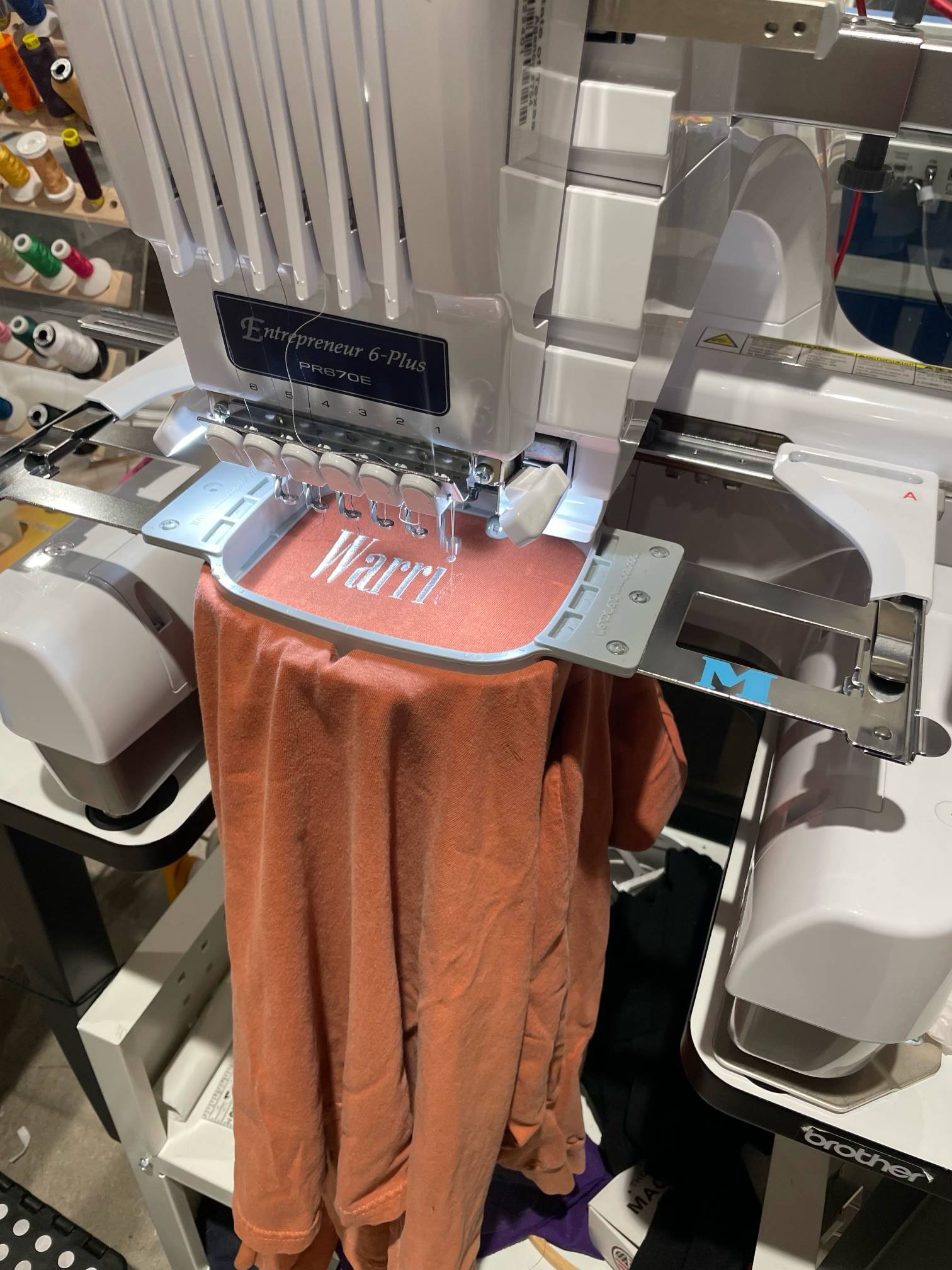 Embroidary machine in the Alkek Makerspace 