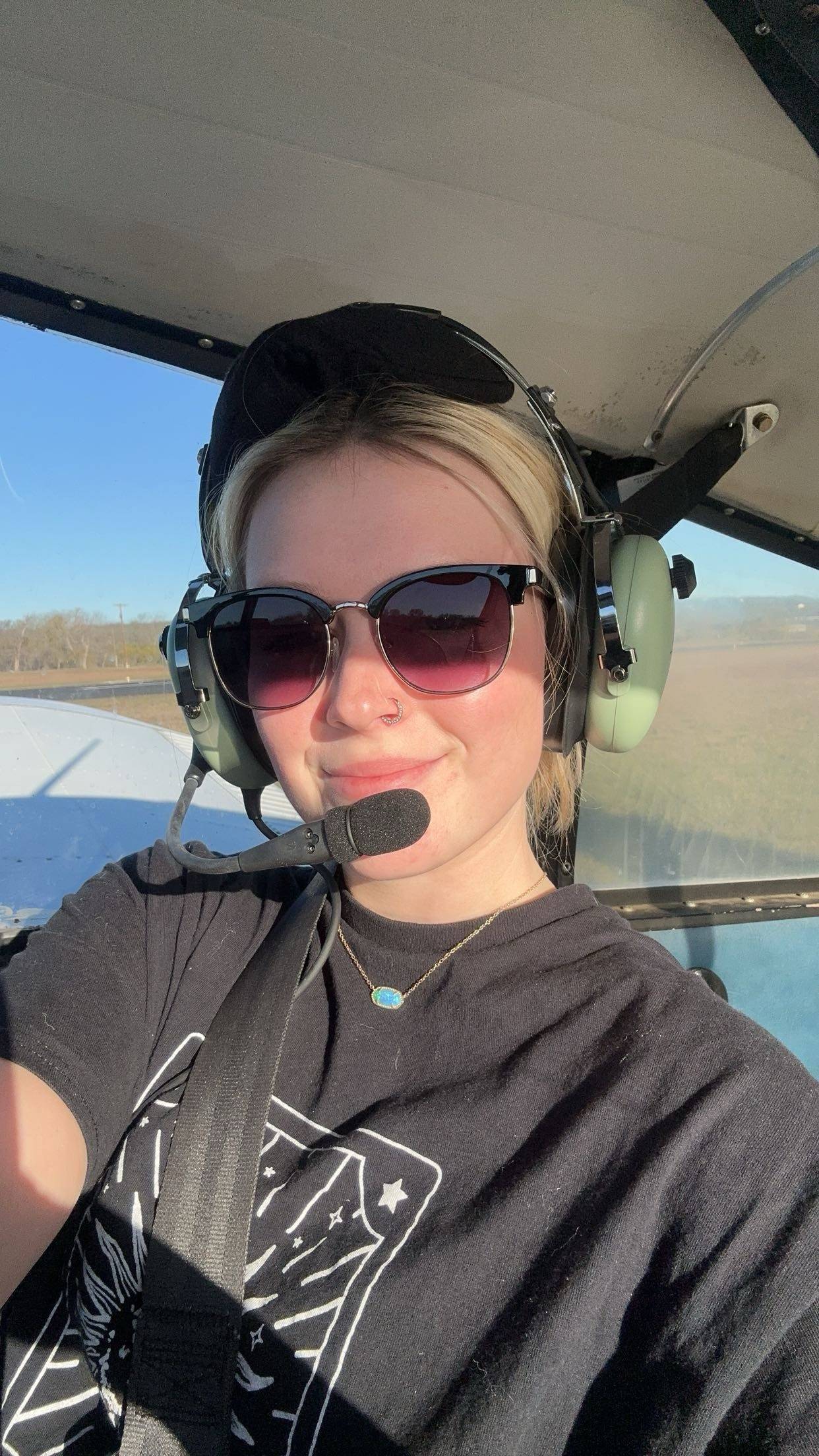 pilot in cockpit