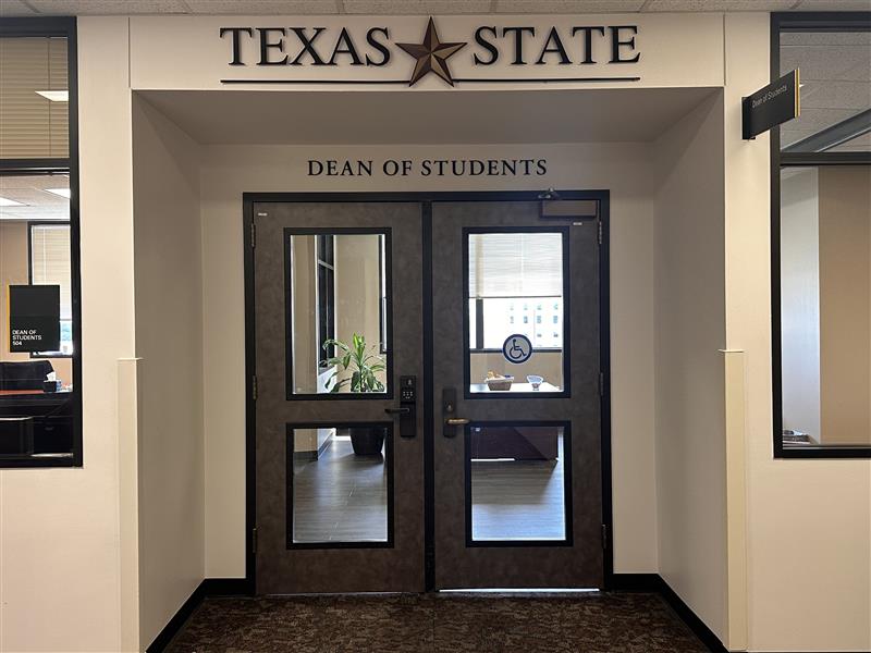 Photo of the Dean of Students office doors