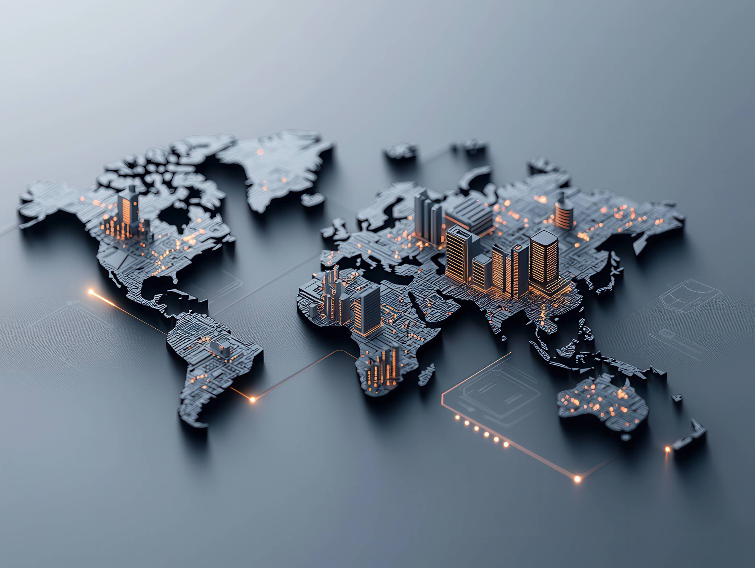 3D map with raised buildings