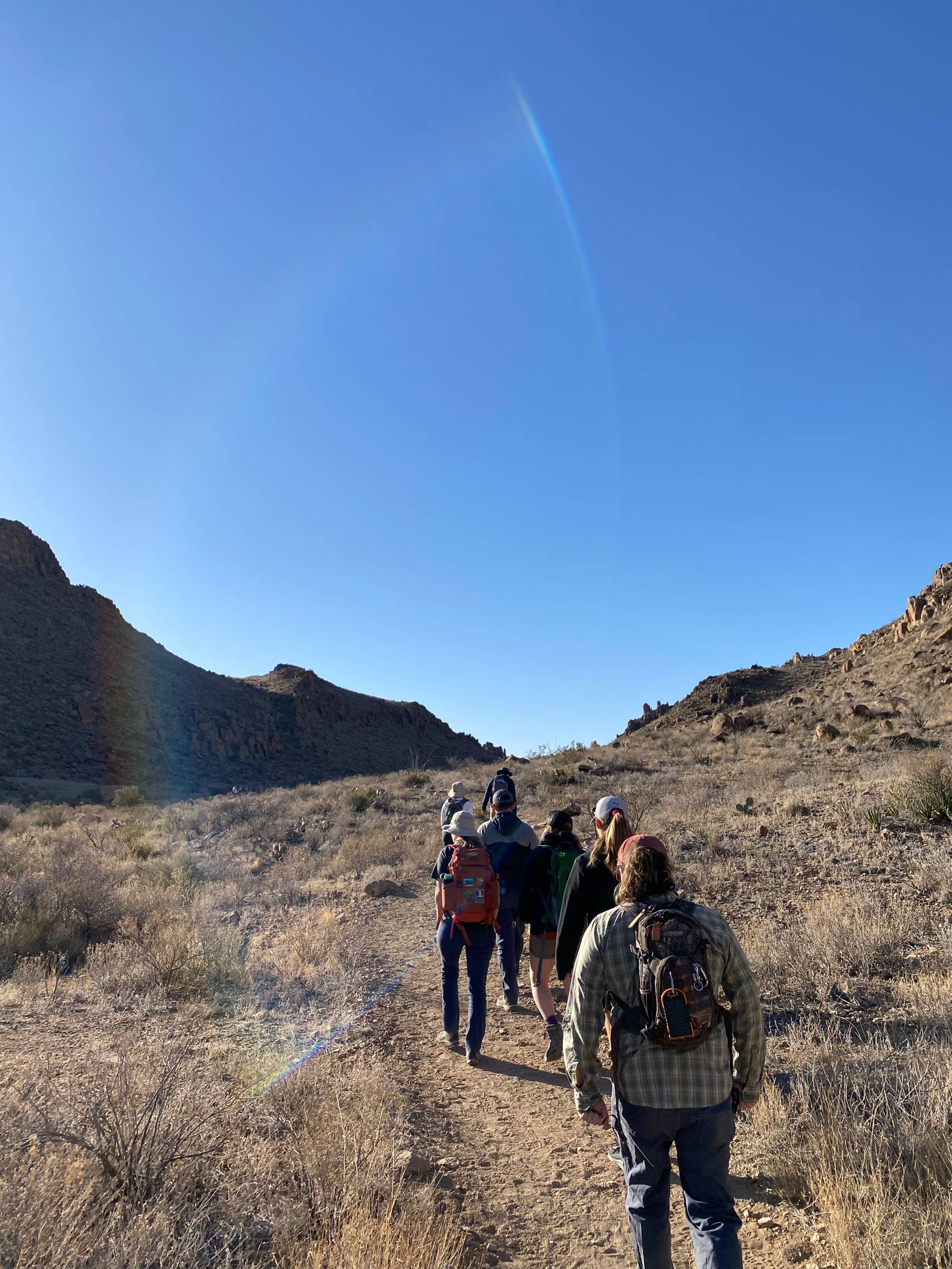 TXST students hiking at Big Bend