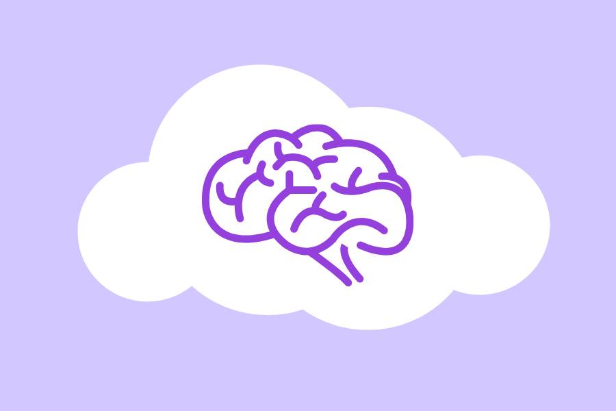 White cloud with Purple brain inside