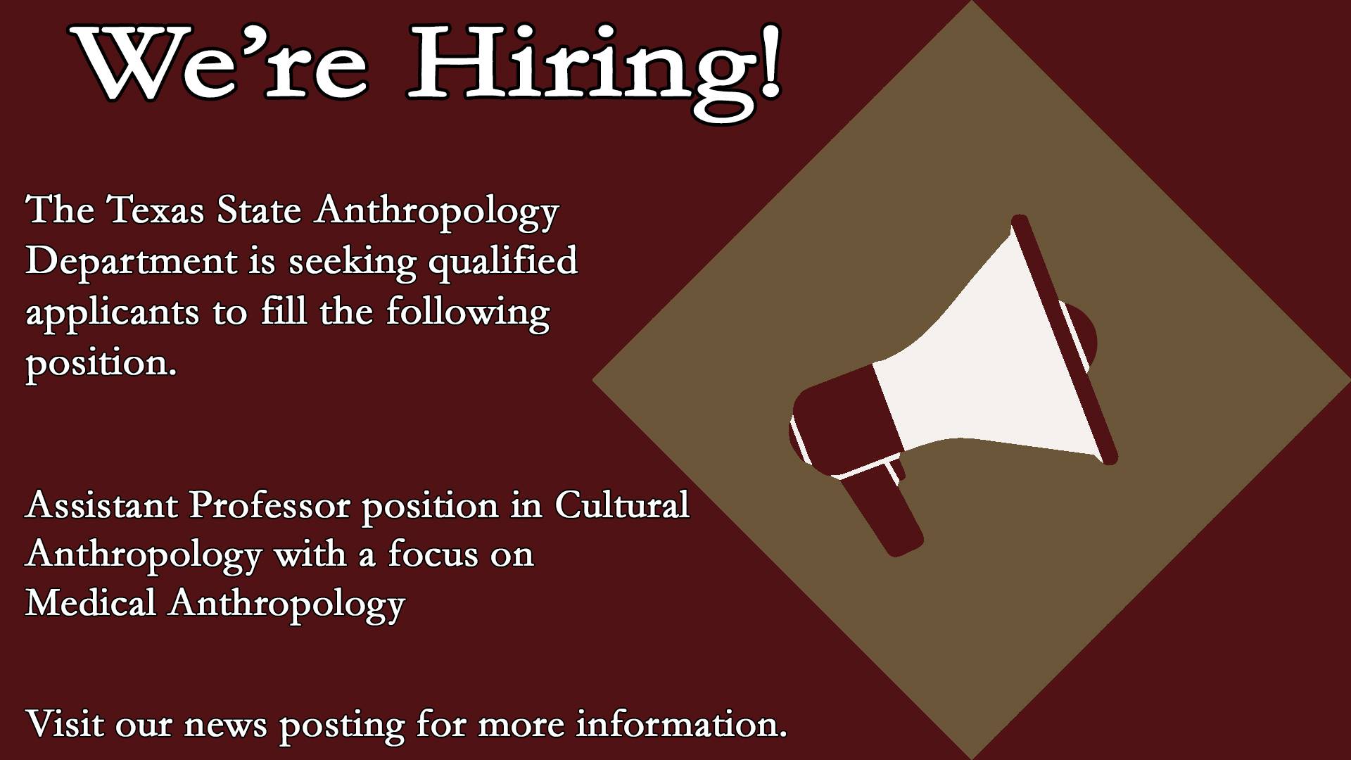 Cultural Anthropologist Job Posting 