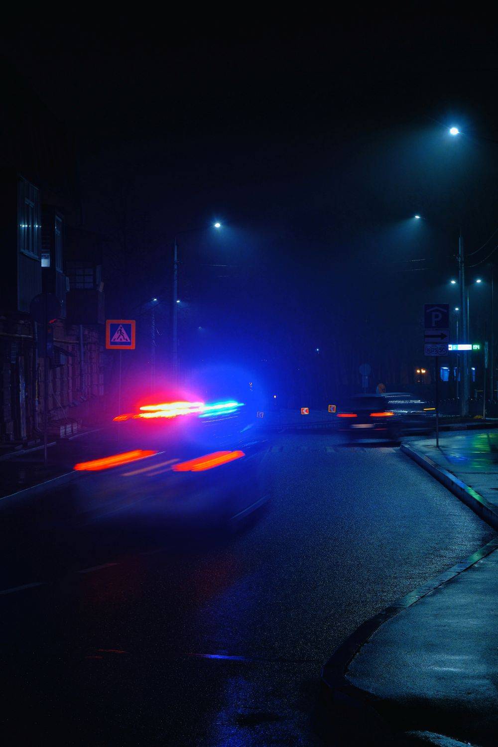 Police lights abstract