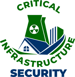 logo with green and blue buildings