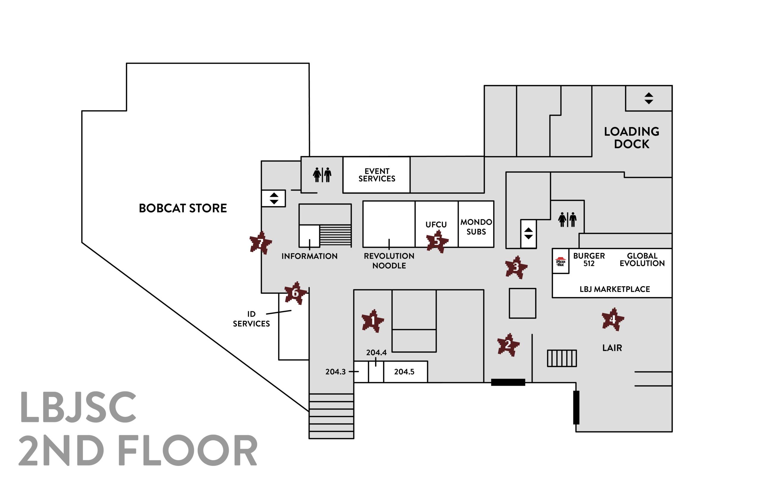 a map of the 2nd floor