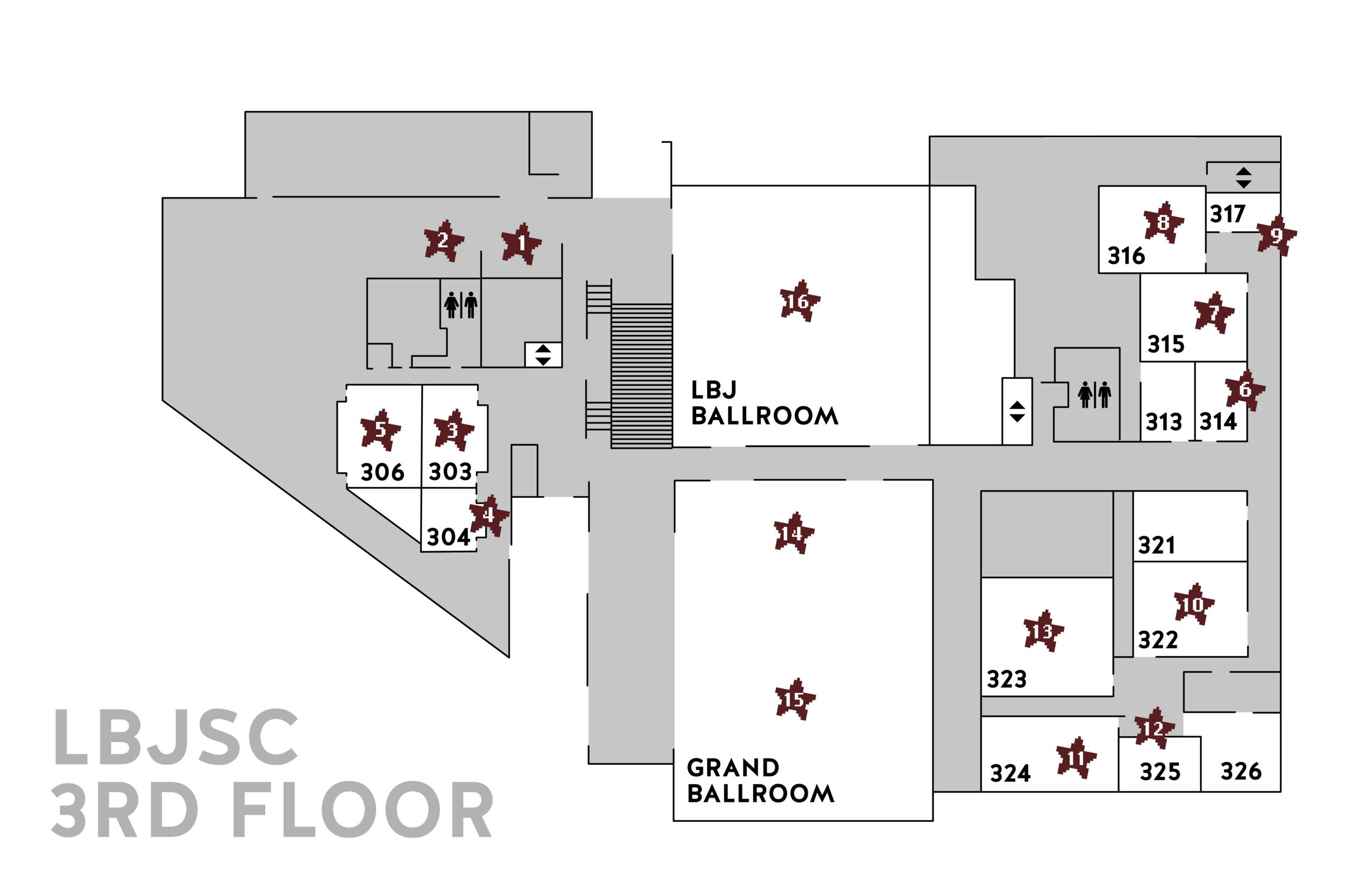 a map of the third floor