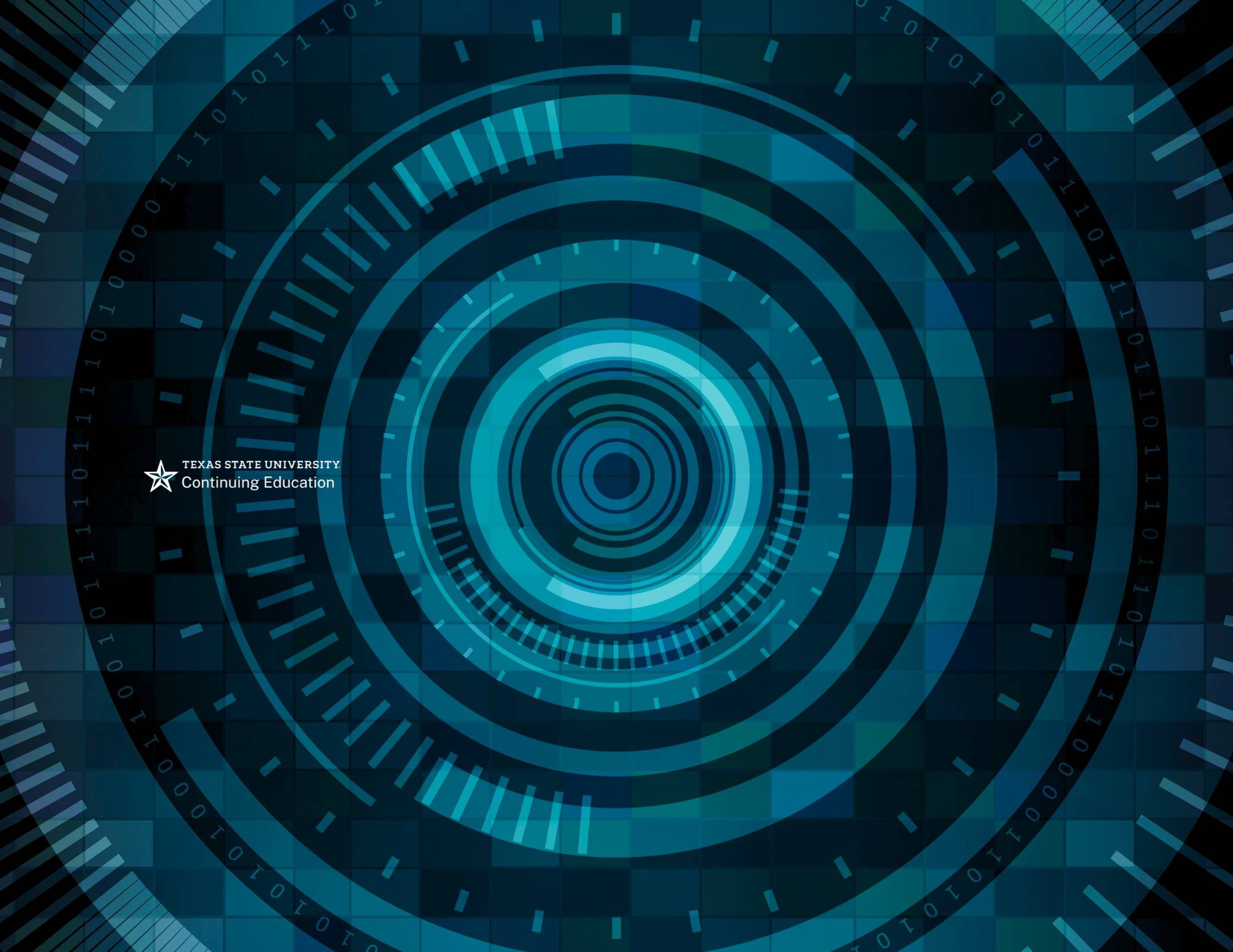Image of data and numbers in a blue circle