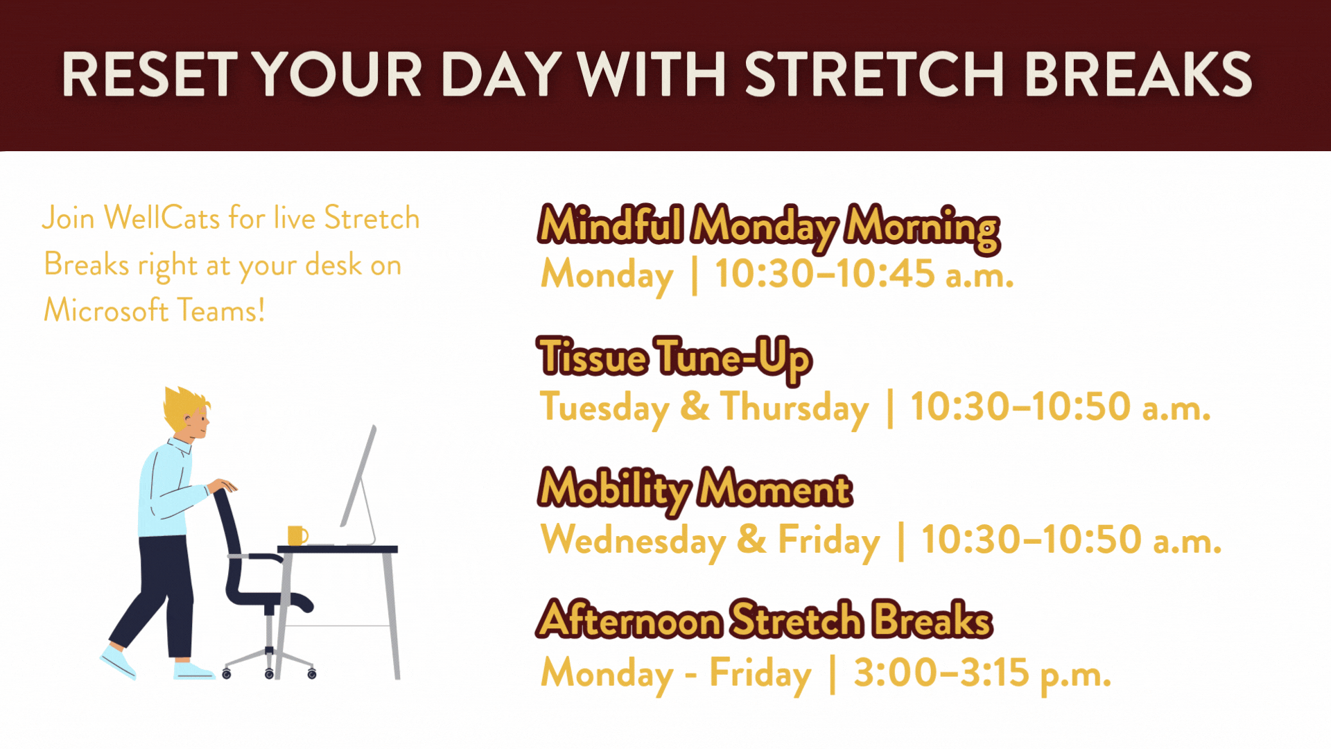 wellcats stretch breaks