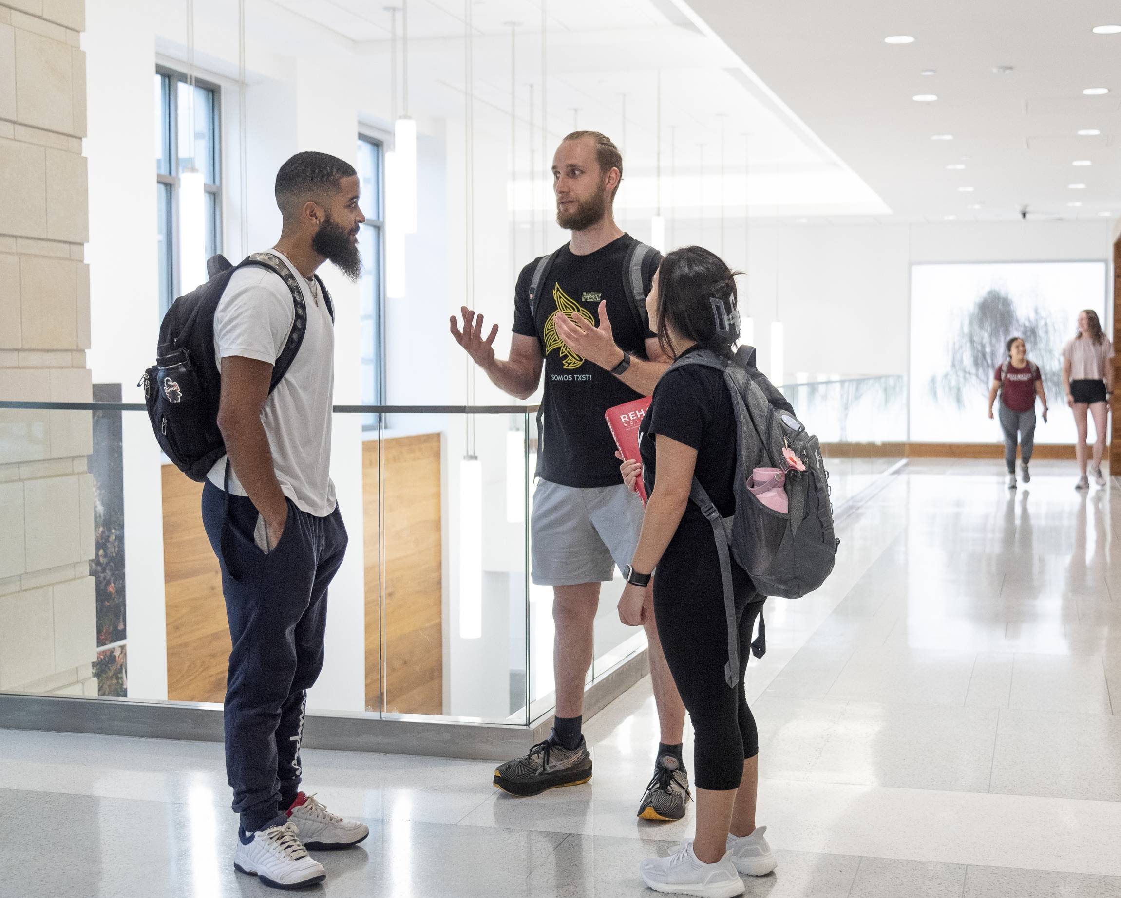 students talking
