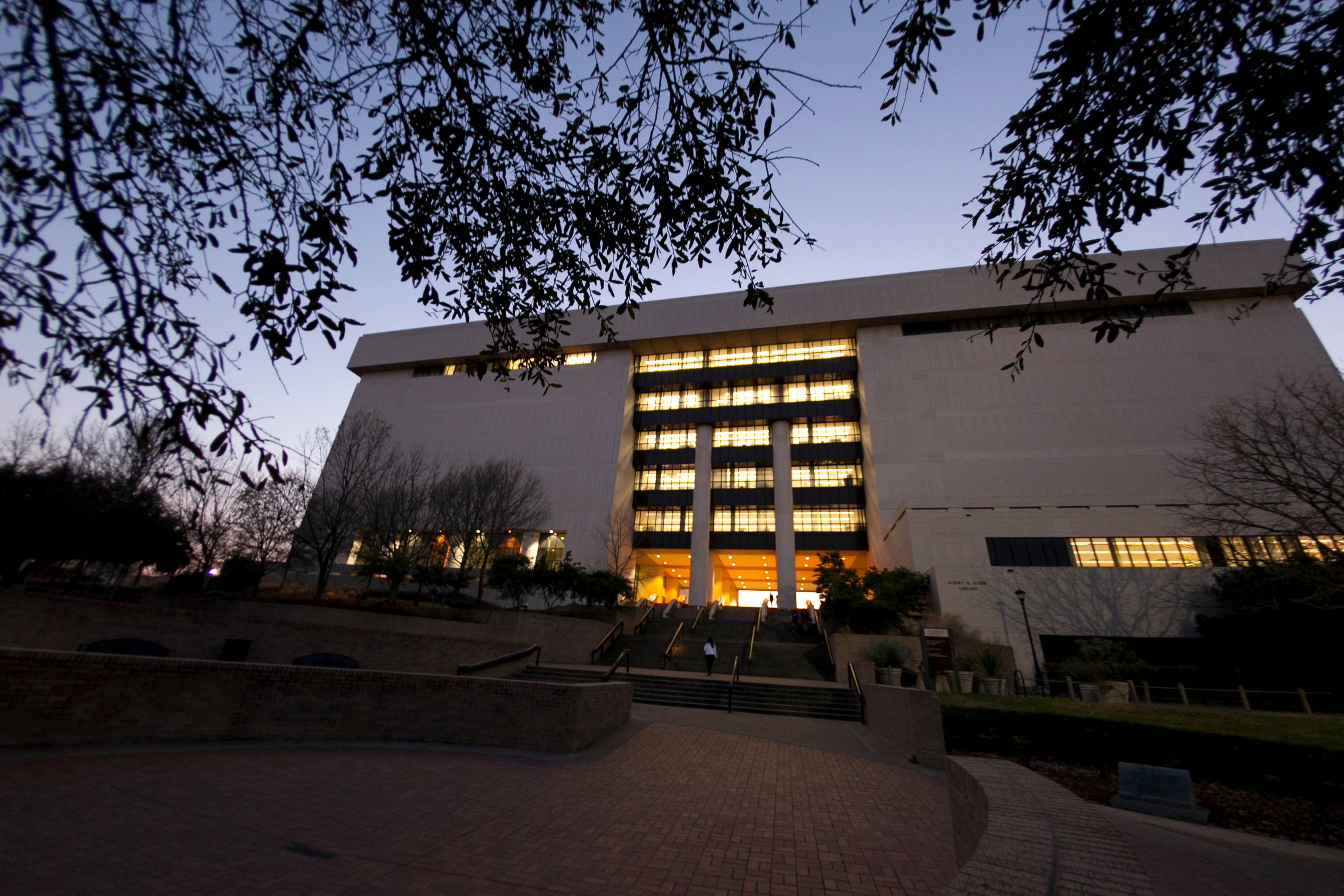 library at night