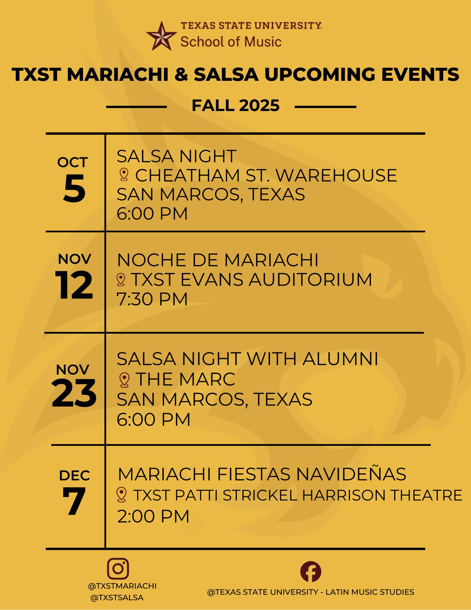 events for salsa and mariachi