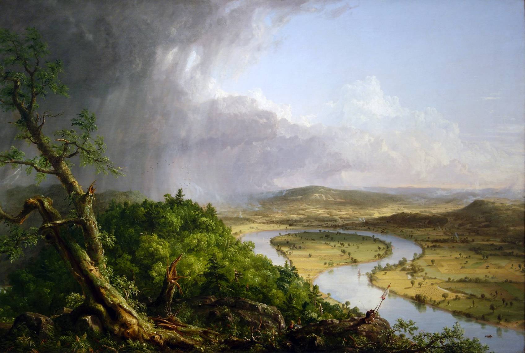 homas Cole, View from Mount Holyoke, Northampton, Massachusetts, after a Thunderstorm—The Oxbow, 1836, oil on canvas, 130.8 x 193 cm (The Metropolitan Museum of Art, photo: Steven Zucker, CC BY-NC-SA 2.0)