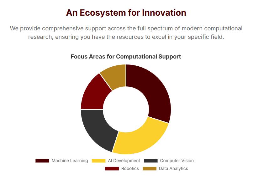 pie chart for focus areas for computational support