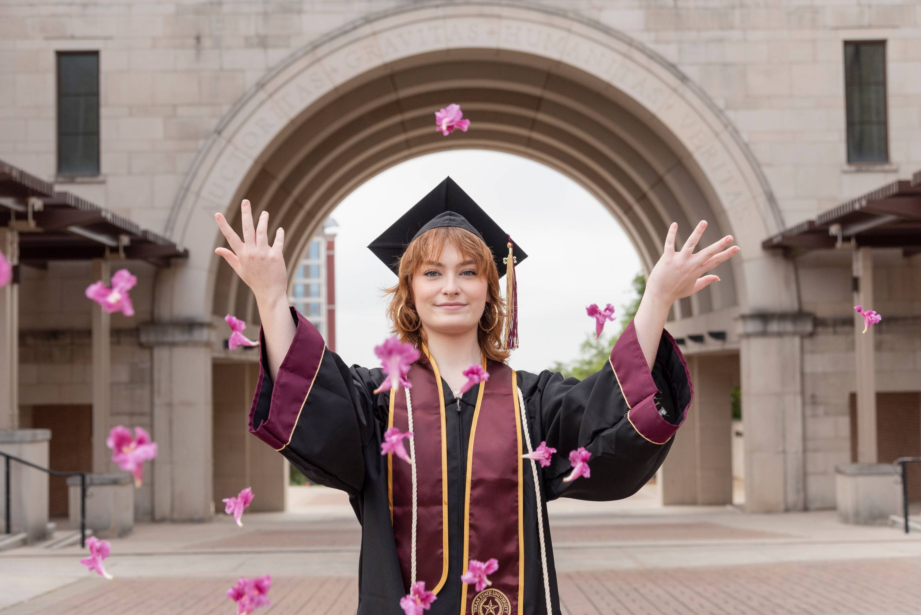 Graduate with Flower Petals