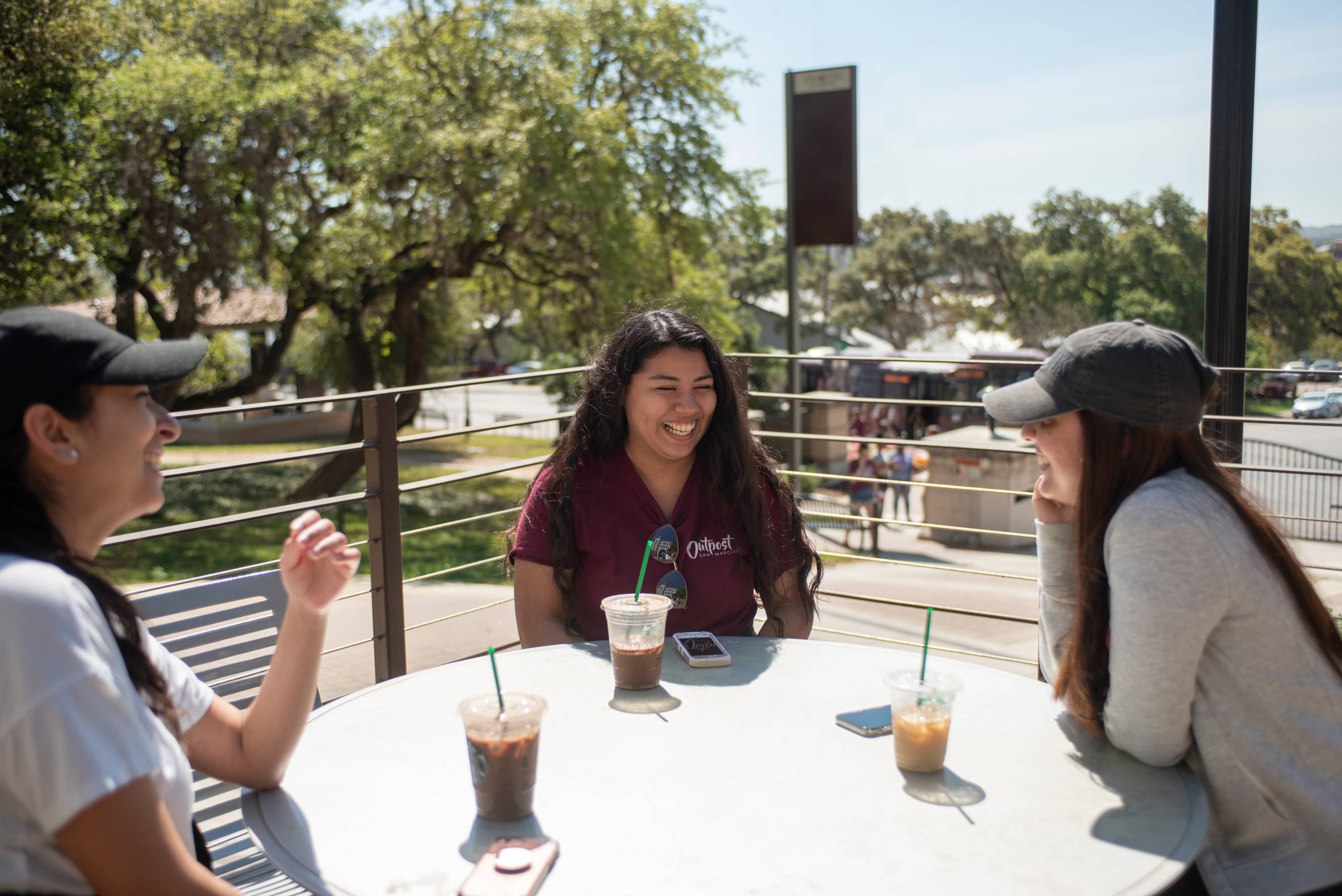students having coffee or tea together