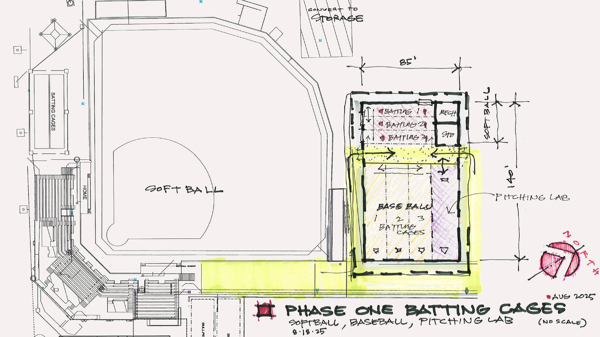 Batting Cages Sketched Map