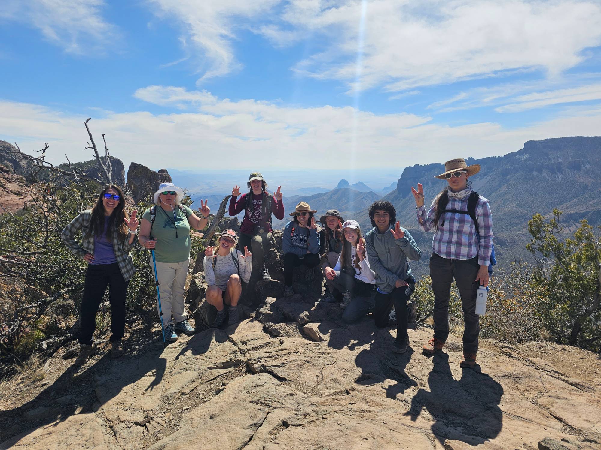 TXST students at Big Bend national park