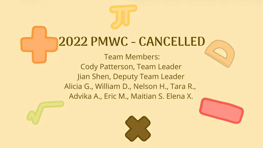 2022 PMWC Cancelled