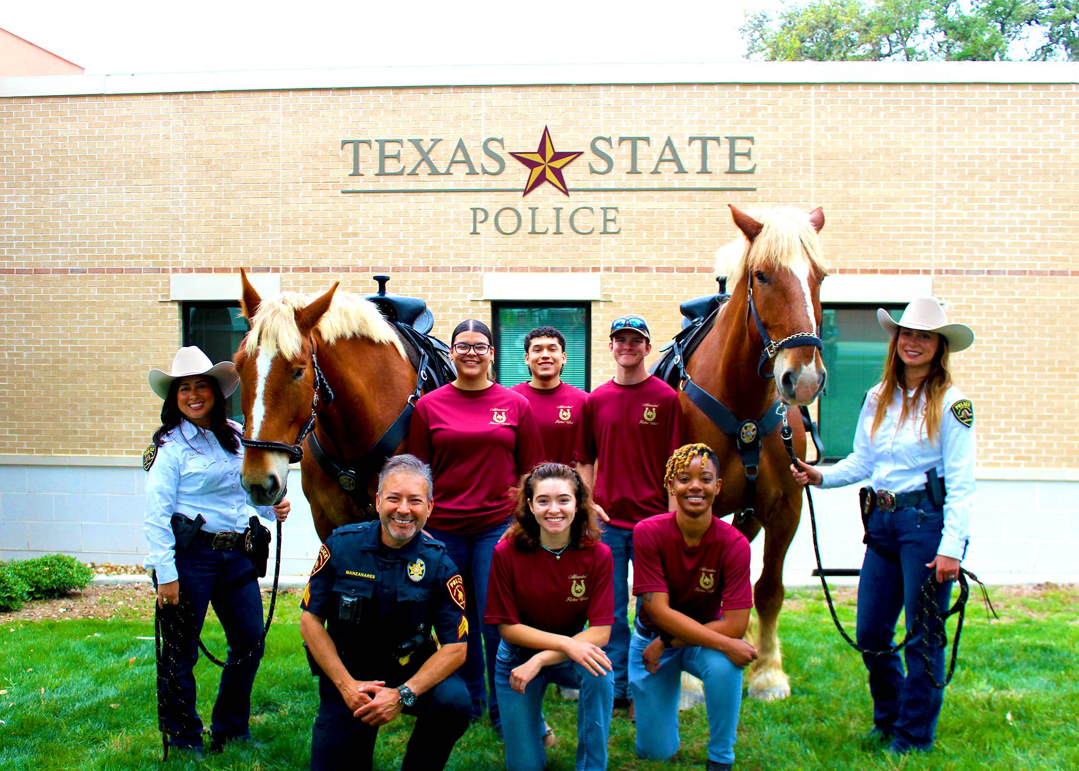 Students with horses