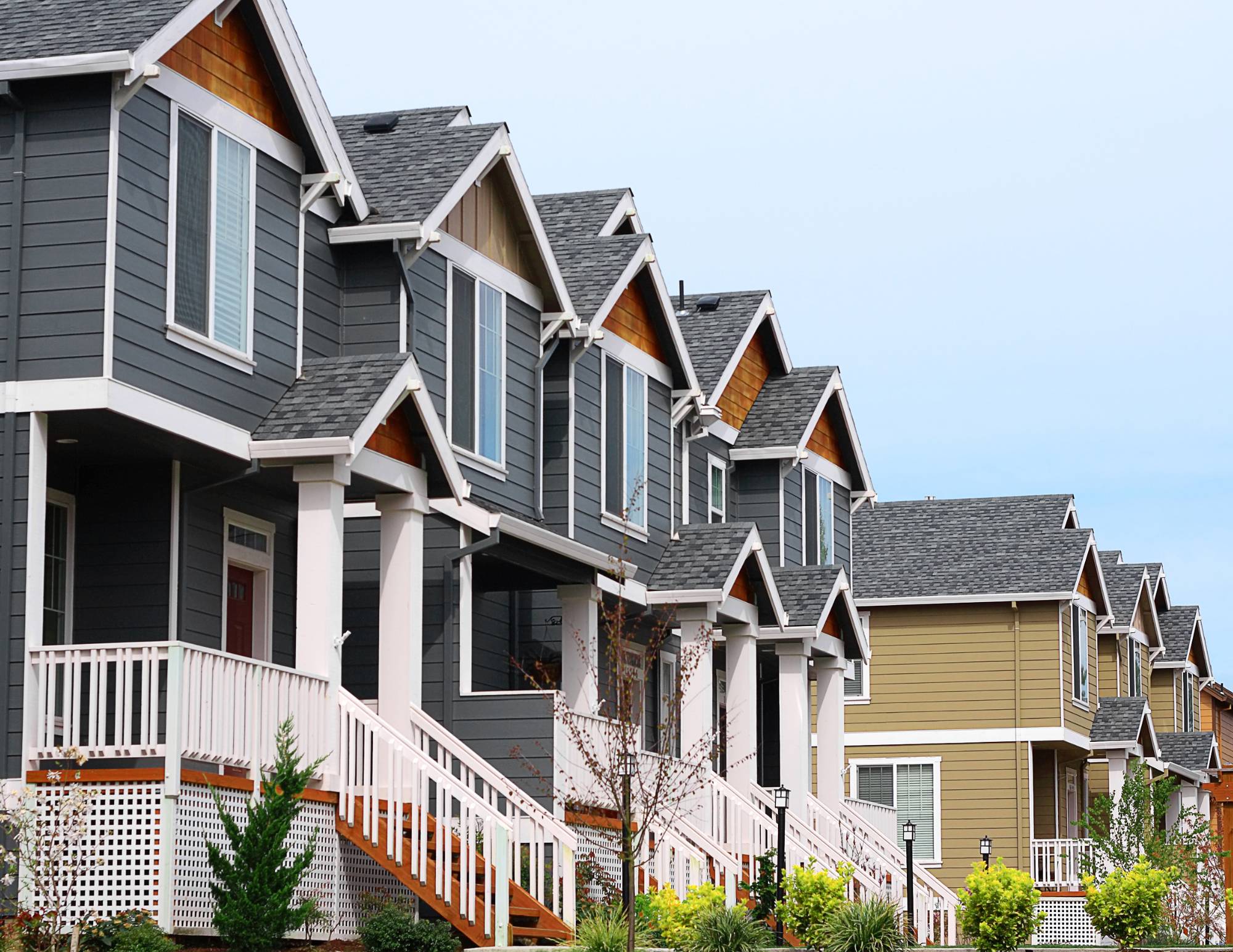 a row of newly built houses