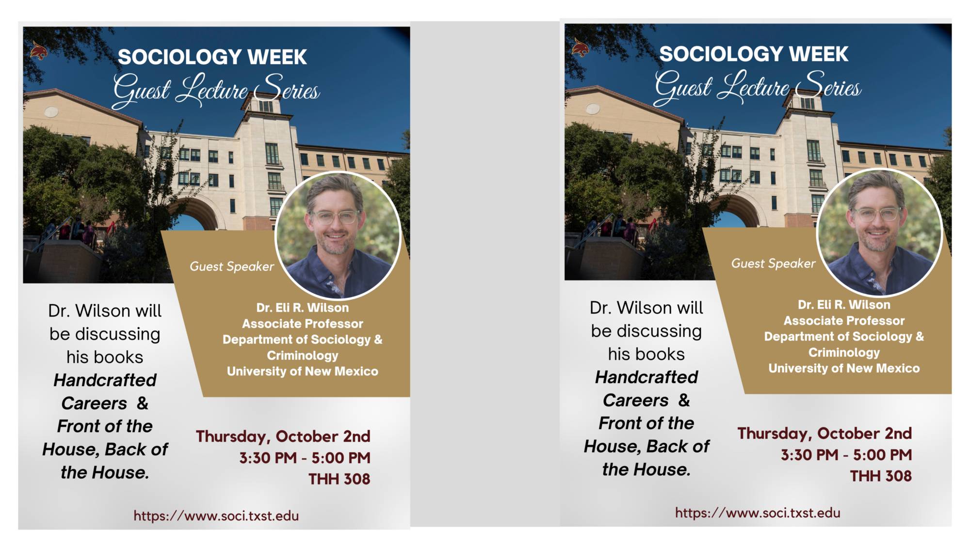 an image of an upcoming sociology week event. See calendar for full details