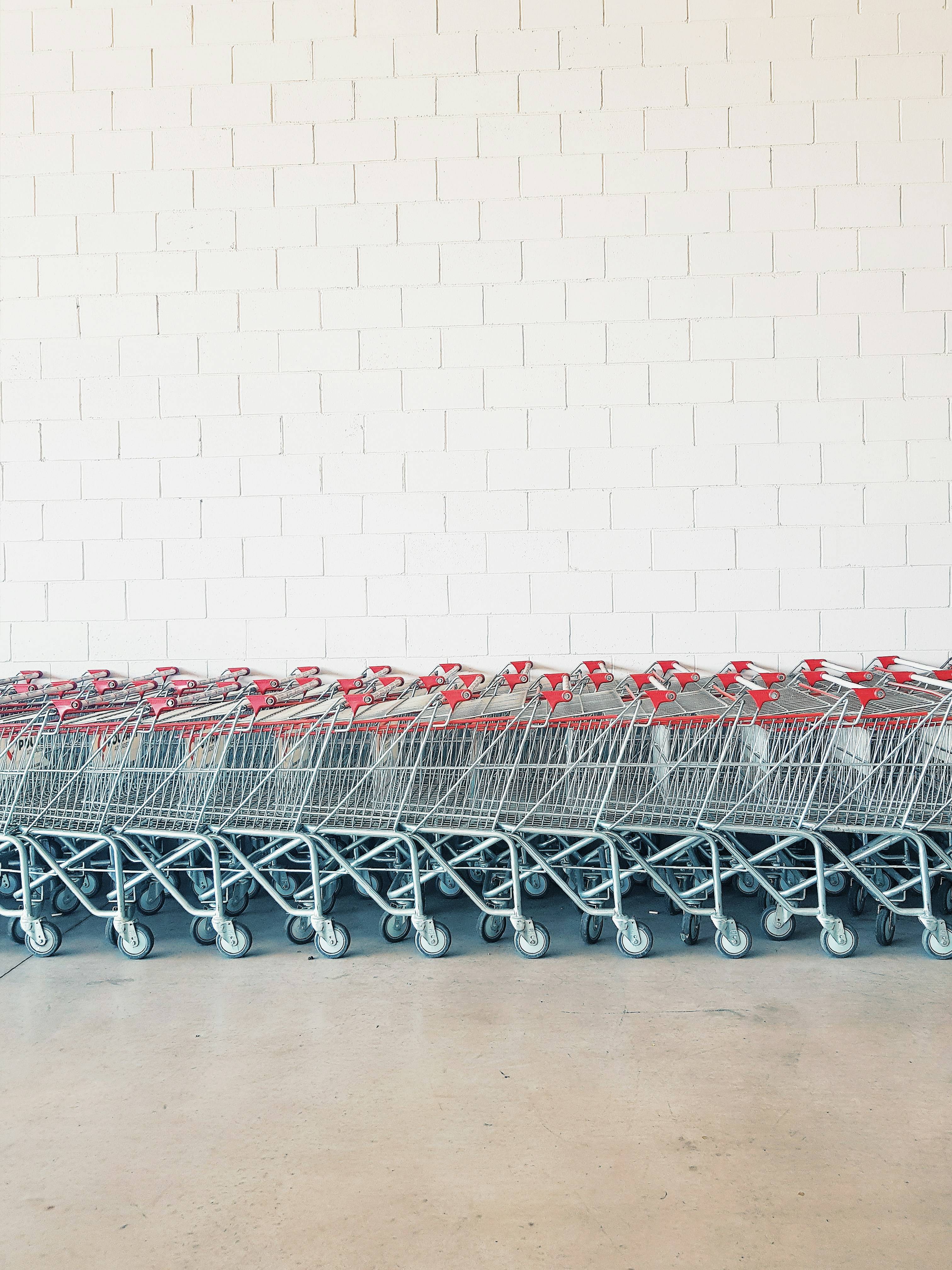 shopping carts lined up