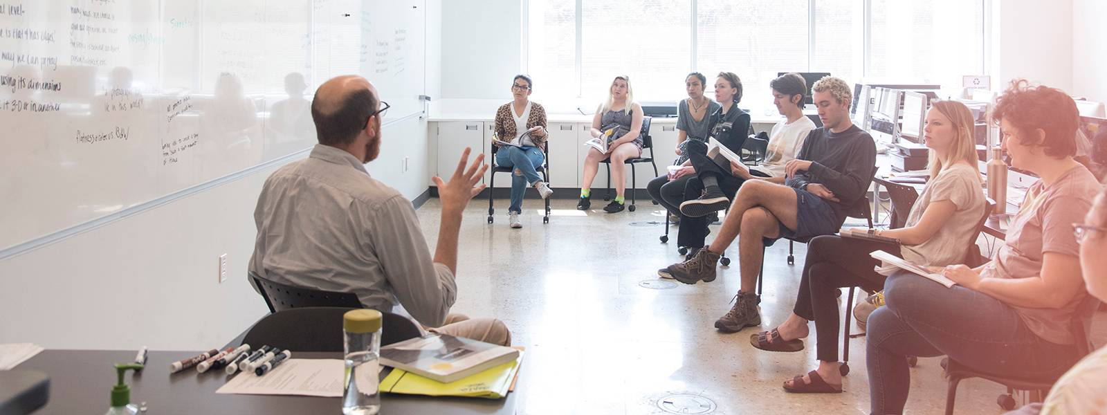 Students sitting in classroom.